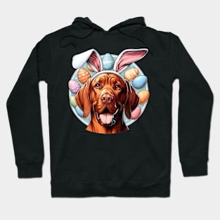 Bracco Italiano in Bunny Ears Enjoys Easter Celebration Hoodie